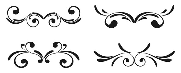 calligraphic floral divider ornament