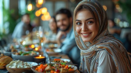 Obraz premium A cheerful Friendship Day scene with friends of various backgrounds sharing a meal together, highlighting human connection