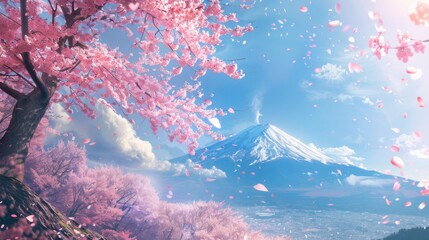桜と富士山