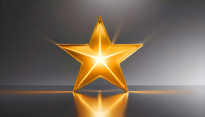 Fototapeta premium Radiant gold star with luminous glowing light 3