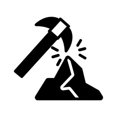 Vector solid black icon for Mining