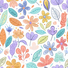 2D flower and leaf cards in various styles