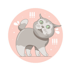 funny cat cartoon illustration design 14