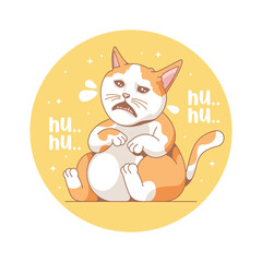 funny cat cartoon illustration design 12