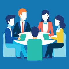 business team meeting vector illustration 