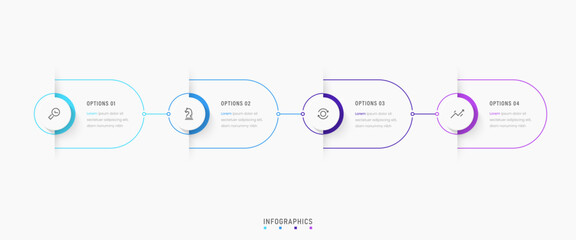 Vector Infographic label design template with icons and 4 options or steps. Can be used for process diagram, presentations, workflow layout, banner, flow chart, info graph.