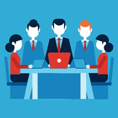 business team meeting vector illustration 