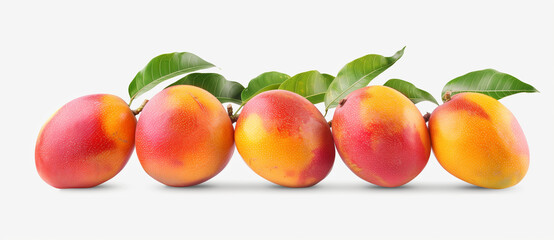 A copy space image of mangos placed on a clean white background