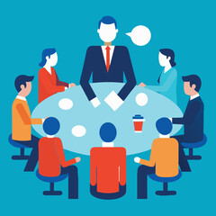 business team meeting vector illustration 