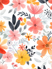 2D flower and leaf cards in various styles