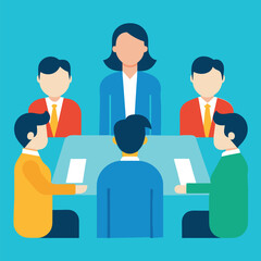 business team meeting vector illustration 