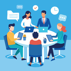 business team meeting vector illustration 