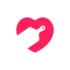 cutting board love cooking concept flat logo design vector