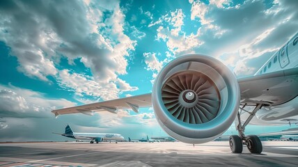 engine of airplane
