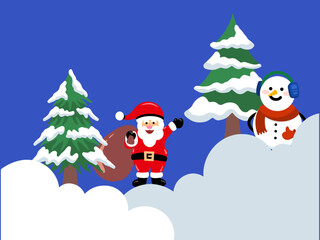 Christmas Border Snow Background Illustration
