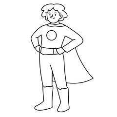 Boy dressing up as superhero