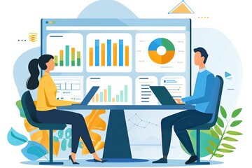 Fototapeta premium Corporate financial planning, longterm strategy 