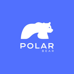 polar bear snow ice animal logo design vector flat