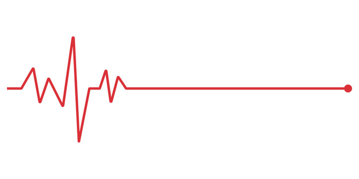 Heart beat graph, heart beat red line icon vector, pulse red line icon vector isolated on white background.