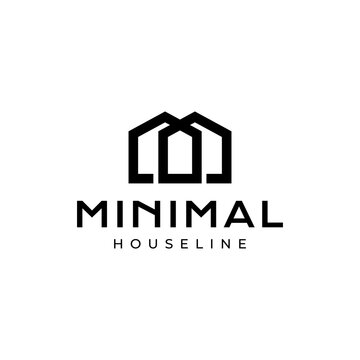 house architecture logo design minimalist vector