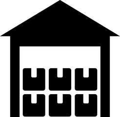 storage warehouse logistics delivery icon silhouette