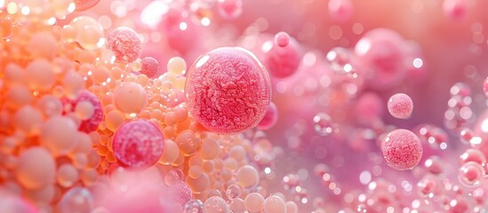 Abstract Close-Up of Pink and Peach Bubbles in a Dreamy Soft Focus Background