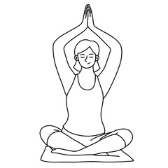 Young woman doing yoga, healthy lifestyle