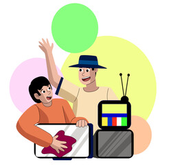 yellow green communication 3d illustration