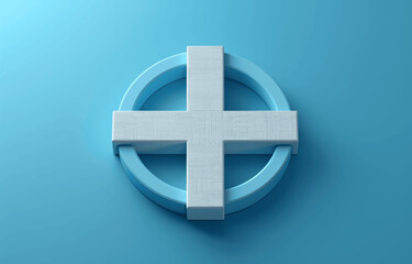 Fototapeta premium Magnifying Glass with White Plus Sign for Healthcare Concept, Positive Mindset, and Medical Innovation in 3D Rendering