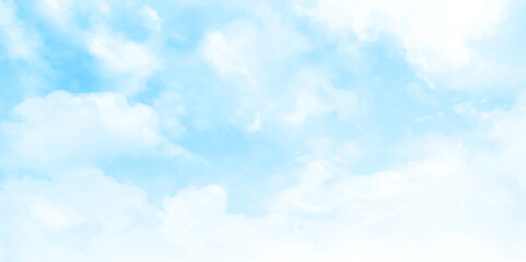 Background with clouds on blue sky. Illustration of a beautiful summer sky with clouds. Vector illustration.