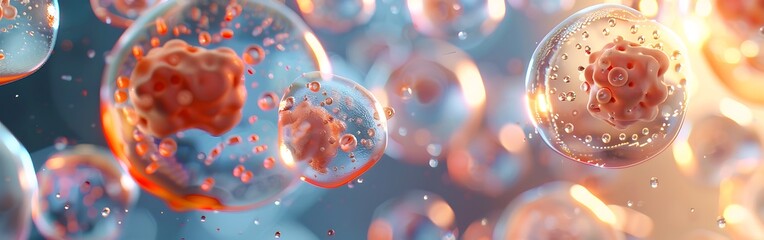3d illustration of human cell in high detail. Concept of medical science