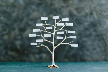 abstract tree with blank labels, conceptual family tree, ancestry, genealogy, lineage, growth, branches, history, roots, connection, background, abstract art, design element, graphic design, concept a