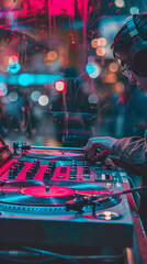 Fototapeta premium Lo-Fi music picture The background that goes well with the lo-fi music genre Generative AI