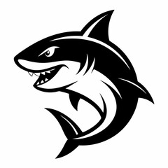 Fototapeta premium shark cartoon isolated on white