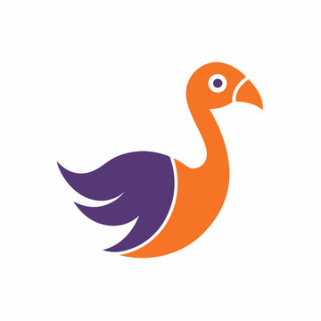 recommend clip art: Cute dodo bird logo design vector art illustration on a white background
