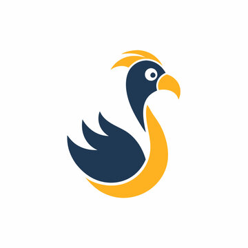 recommend clip art: Cute dodo bird logo design vector art illustration on a white background