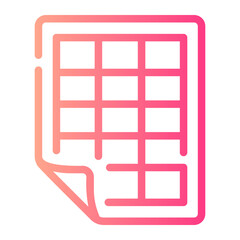 sheet Line Gradient Icon