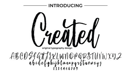 Created Font Stylish brush painted an uppercase vector letters, alphabet, typeface