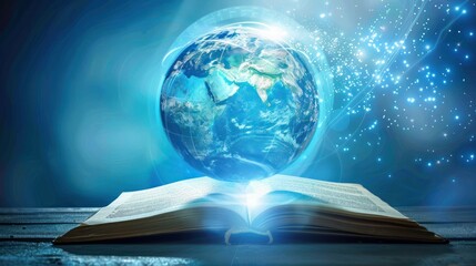 Earth Rising From an Open Book