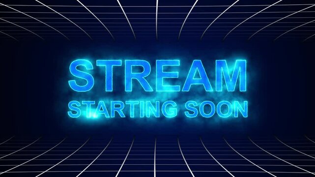 Stream starting soon animated motion with grid background seamless