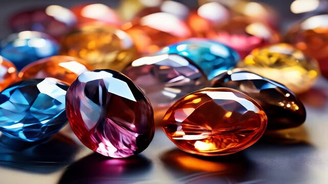 Colorful gemstones close up