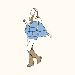 Fashion Line Art Illustration