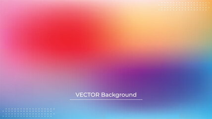 Smooth and blurry colorful gradient mesh background. Modern bright rainbow colors. Easy editable soft colored vector banner template. Premium quality