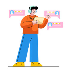 orange pink customer service 3d illustration