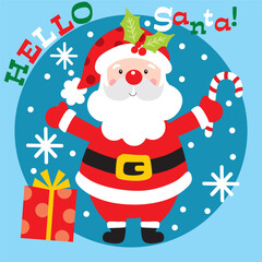 Christmas Design For Card,Bag with Santa Claus vector 