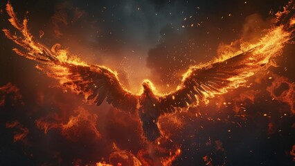 Angel wings in the fire. 3d illustration. Elements of this image furnished