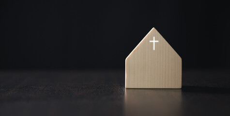 Modern church building, with a cross prominently displayed, serves as a place of worship for the...