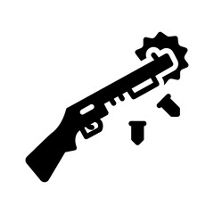 Vector solid black icon for Shotgun