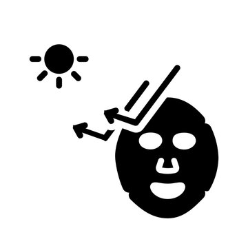 recommend clip art: Vector solid black icon for Uv defender mask