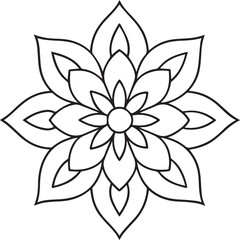 Minimalist Floral Vector Art for Adult Coloring Books: Elegant Black & White Designs with Bold Outlines